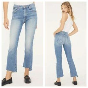 Mother Insider Crop Step Fray Jeans High Rise (Shoot to Thrill), Size 31
